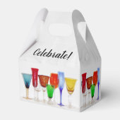 Wijn Glazen "Vier Feest!" Cadeaudoos Bedankdoosjes (Achterkant)