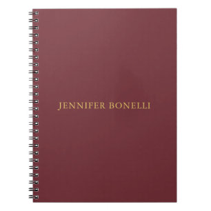 Wijn & Goud Kleur Professionele Trendy Moderne Een Notitieboek