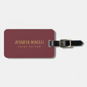 Wijn & Gouden Kleur Professioneel Trendy Modern Pl Bagagelabel