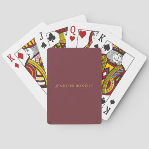 Wijn & Gouden Kleur Professioneel Trendy Modern Pl Pokerkaarten