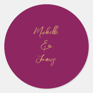 Wijn & Gouden Kleuren Professionele Trendy Modern Ronde Sticker