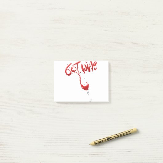 Wijn, grappige rode wijn Drink Post-it® Notes (Op bureau)