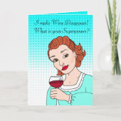 Wijn Humor vriendschap Kaart (Voorkant)