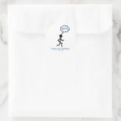 Wijn - ik loop door ronde sticker (Tas)