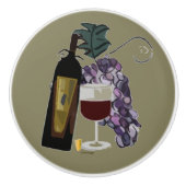 Wijn in druiven keramische knop (Voorkant)