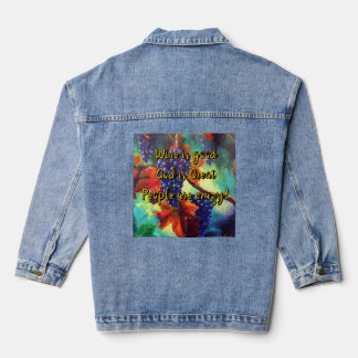 Wijn is een goede druivenplant denim jacket