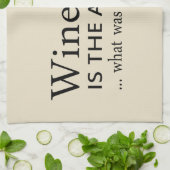 Wijn is het antwoord grappige wijn citaat theedoek (Gevouwen)