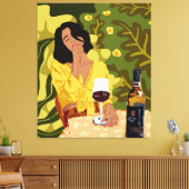 Wijn is het antwoord. Wat was de vraag? Canvas Afdruk (Insitu (Woonkamer))