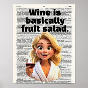 Wijn is in feite fruitsalade poster