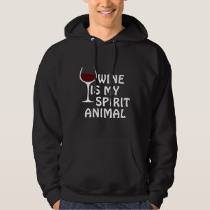 Wijn is mijn spirituele dierlijke Mannen vrouwen Hoodie