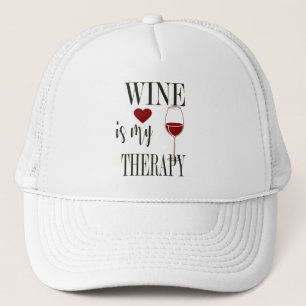Wijn is mijn therapiedrijver trucker pet