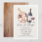 Wijn & kaas Charcuterie Housewarming Party Kaart (Voorkant / Achterkant)