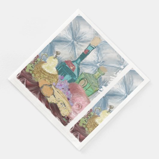 Wijn & kaas Charcuterie Servet (Hoek)