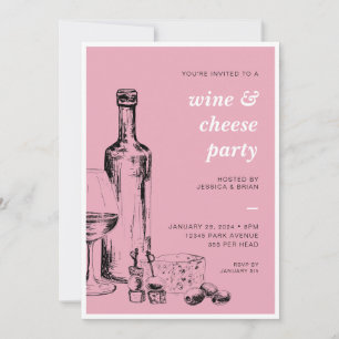 Wijn & Kaas Uitnodiging voor Feestelijke Gelegenhe