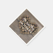 Wijn kurk hart bruiloft cocktail servetten (Hoek)