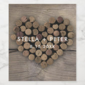 Wijn kurk hart wijn label etiket (Enkel label)