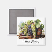 Wijn Land druiven magneet (Voorkant / Achterkant)