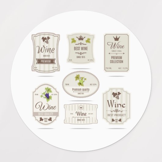 Wijn-Logo Labels (Design 2)