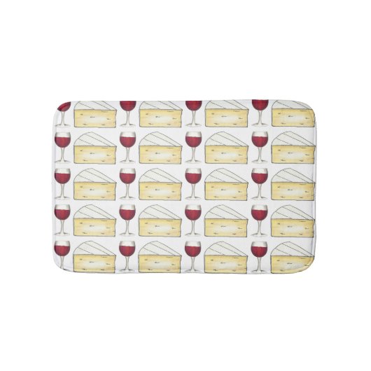 Wijn Lover Red Wine Glass Brie Cheese Badmat (Voorkant)