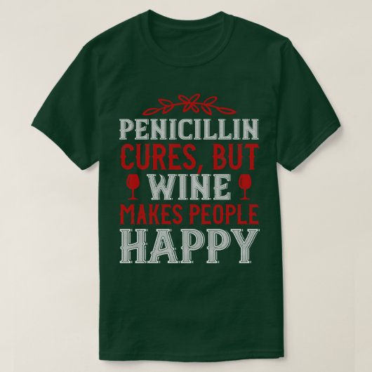 Wijn maakt gelukkig t-shirt (Design voorkant)