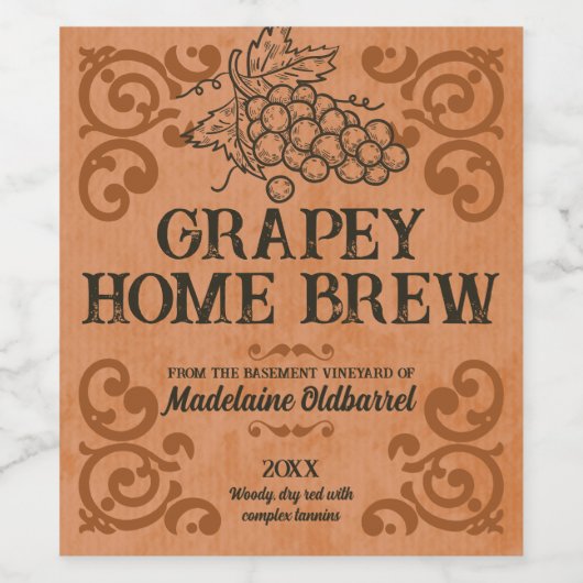 Wijn maken in westerse stijl trouwgunst wijn etiket (Enkel label)