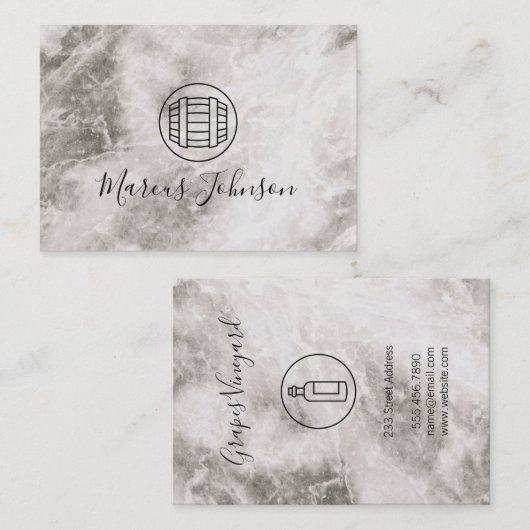 Wijn Marmeren Textuur Visitekaartje (Voorkant / Achterkant)