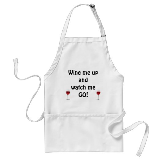 Wijn me omhoog en kijk hoe ik ga - Wine Apron Standaard Schort (Voorkant)