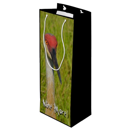 Wijn meer wijn minder grappige sand Hill Crane Wijn Cadeautas (Achterkant Gekanteld)