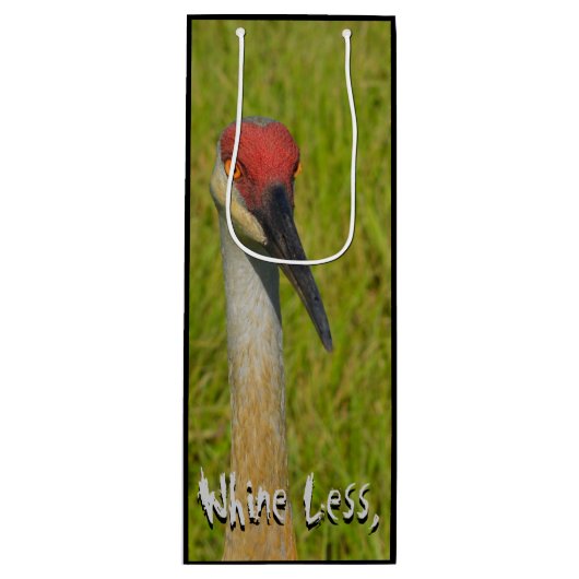 Wijn meer wijn minder grappige sand Hill Crane Wijn Cadeautas (Voorkant)