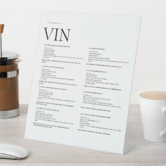Wijn Menu Sign – Elegant fysiek display Reclamebord Met Voetstuk