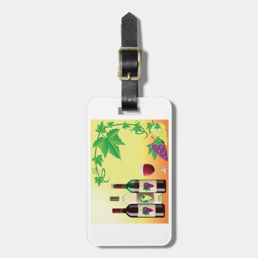 Wijn met Bagagelabels van druiven (Voorkant verticaal)