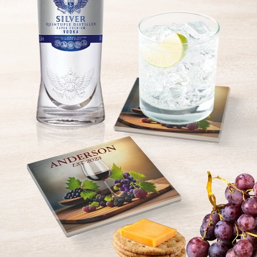  wijn met fruit glazen onderzetter