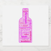 Wijn & Mousserende Wijn Etiketten - Word Cloud (Enkel label)