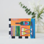 Wijn naar wijn briefkaart (Staand voorkant)