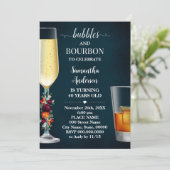 Wijn Navy Bubbles & Bourbon Volwassenen Verjaardag Kaart (Staand voorkant)