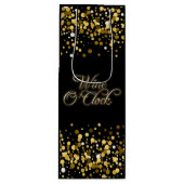Wijn O'Clock Gouden Sparkle Cadeautas (Voorkant)