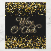 Wijn O'Clock Gouden Sparkle Wijn Etiket (Enkel label)