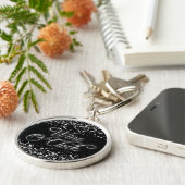 Wijn O'Clock Silver Sparkle Sleutelhanger (Zijkant)