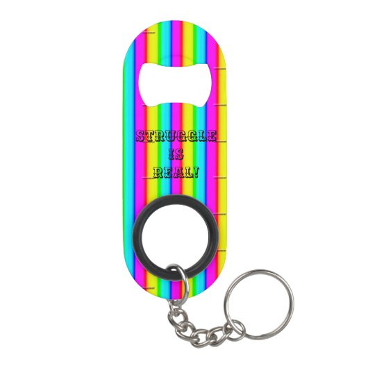 Wijn of bier? Struggle is echt! Beverage Opener Mini Flessenopener (Achterkant)