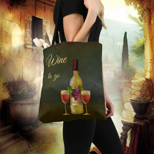 Wijn om te gaan Cute Classic Art Canvas tas