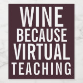 Wijn omdat virtueel lesgeven | Waardering Wijn Etiket (Enkel label)