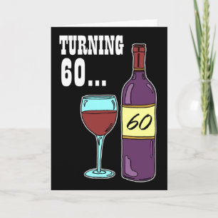 Wijn op de 60e verjaardag kaart