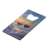 Wijn op het strand kredietkaart flessenopener (Voorkant Gekanteld)