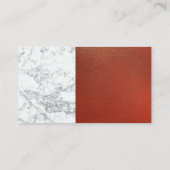 Wijn Opener | Rode lederen marmer Visitekaartje (Achterkant)