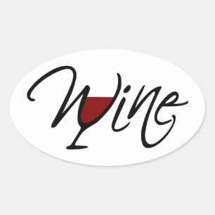WIJN OVALE STICKER