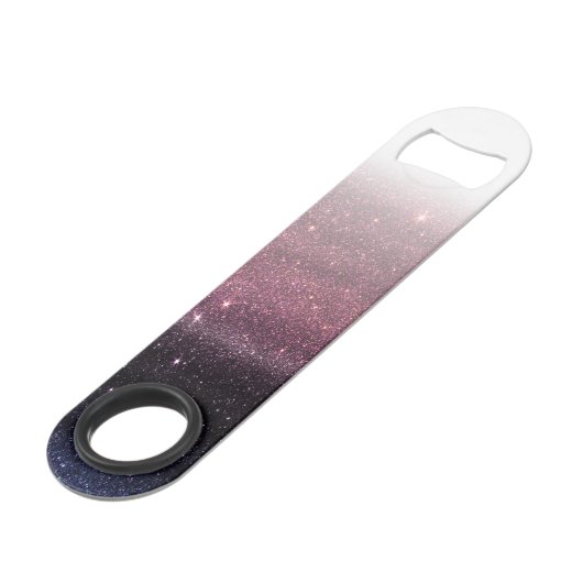 Wijn Paars en marineblauw Faux Glitter Gradient Speed Flessenopener (Voorkant Gekanteld)