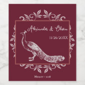 Wijn Pauw Slank Huwelijks Wijnlabel Wijn Etiket (Enkel label)