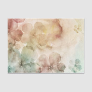 Wijn Peacock Groene en Crème Grote Bloemen Tissuepapier