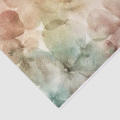 Wijn Peacock Groene en Crème Grote Bloemen Tissuepapier (Detail)