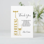 wijn, proost bedankkaart kaart (Staand voorkant)